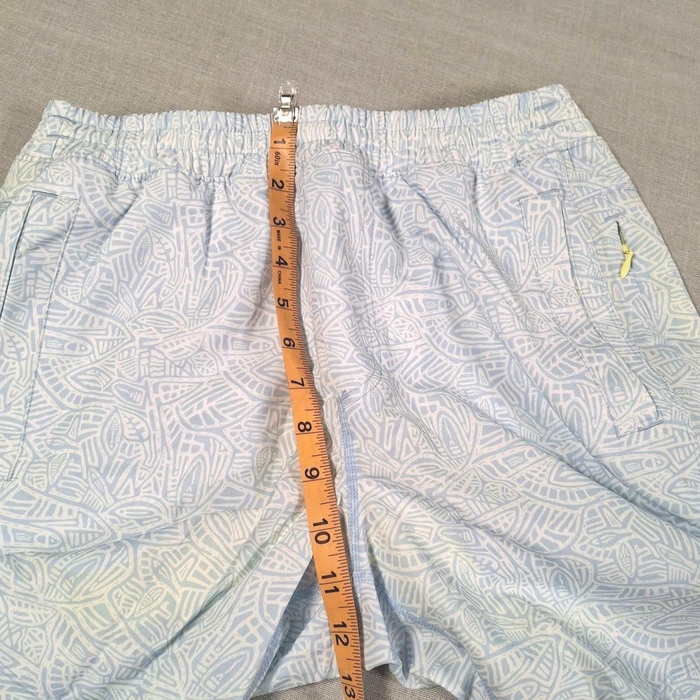 Birddogs Gym Shorts Men Medium Light Blue Geometric Leaf Print Lined Activewear - Picture 6 of 12